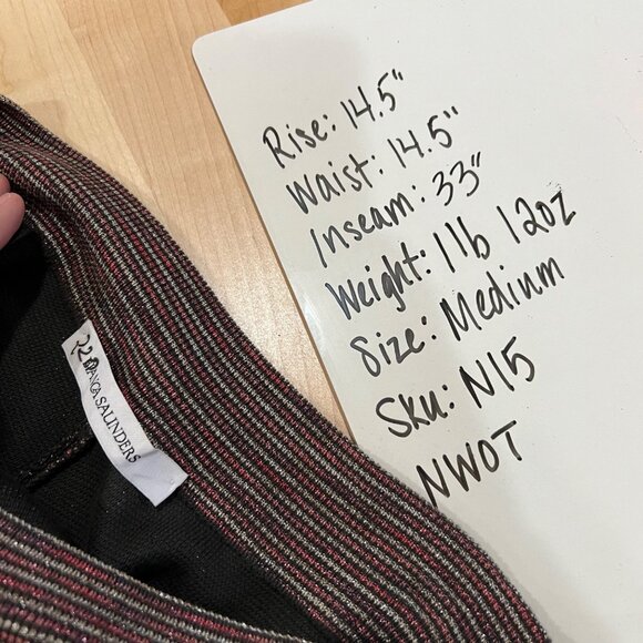 Bianca Saunders Glitz Metallic Striped Knit Pull On Pants Size Medium NWOT - Picture 13 of 13